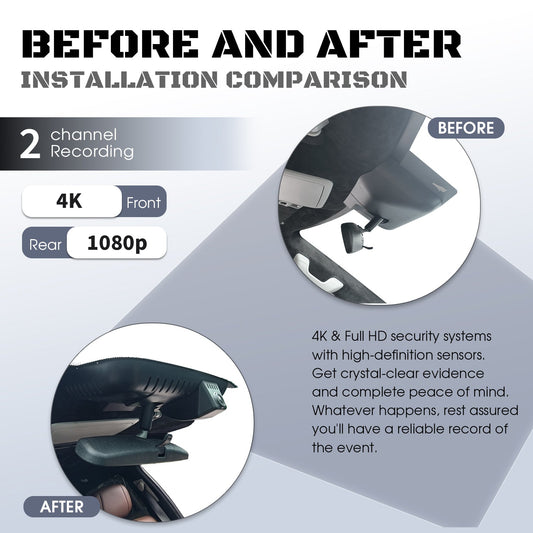 CLAROVUE Integrated 4K Dash Cam for Toyota Tacoma (2024-2025) - Front and Rear Camera CLAROVUE