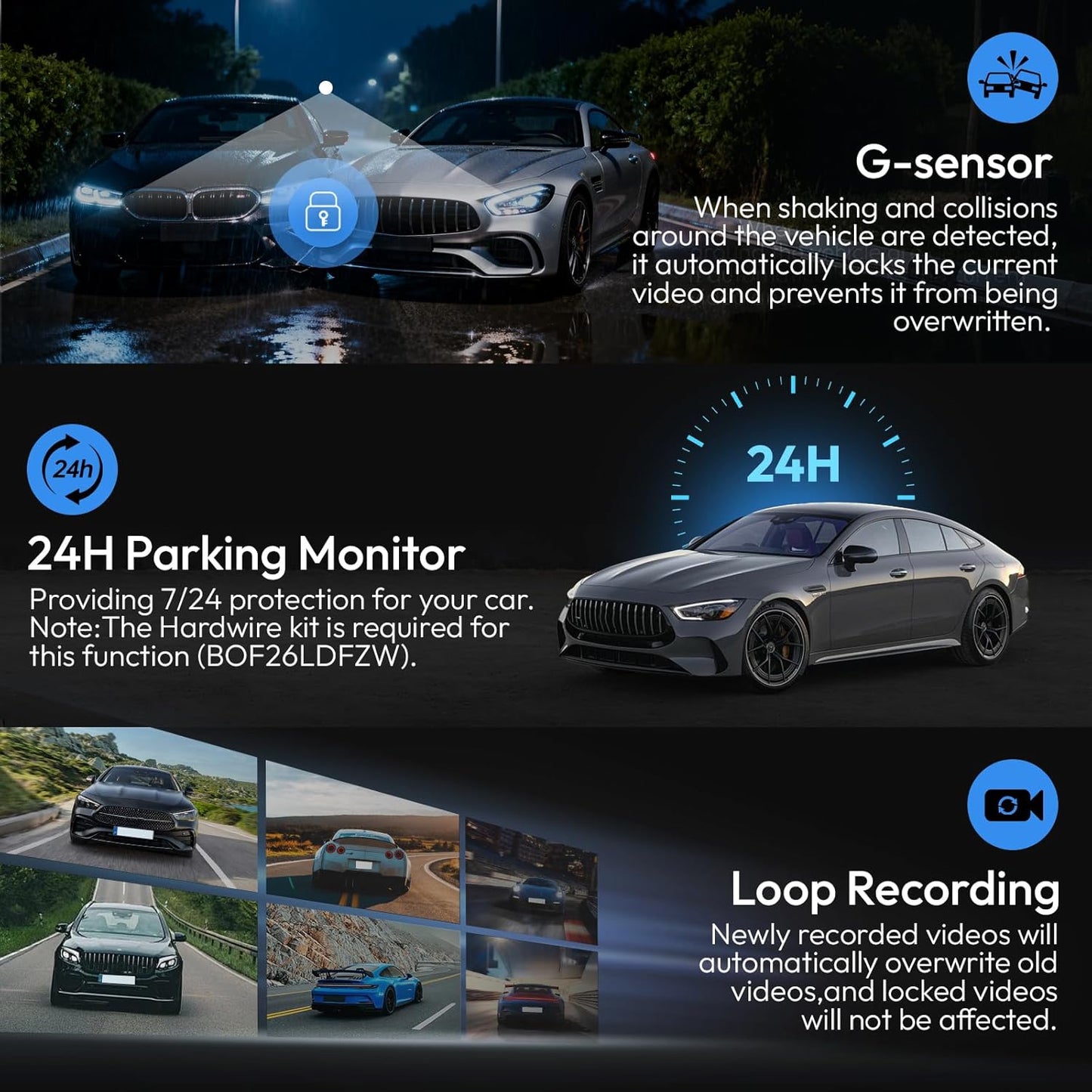 CLAROVUE Integrated 4k Dash Cam for Toyota Tundra (2017-2026) Front and Rear CLAROVUE