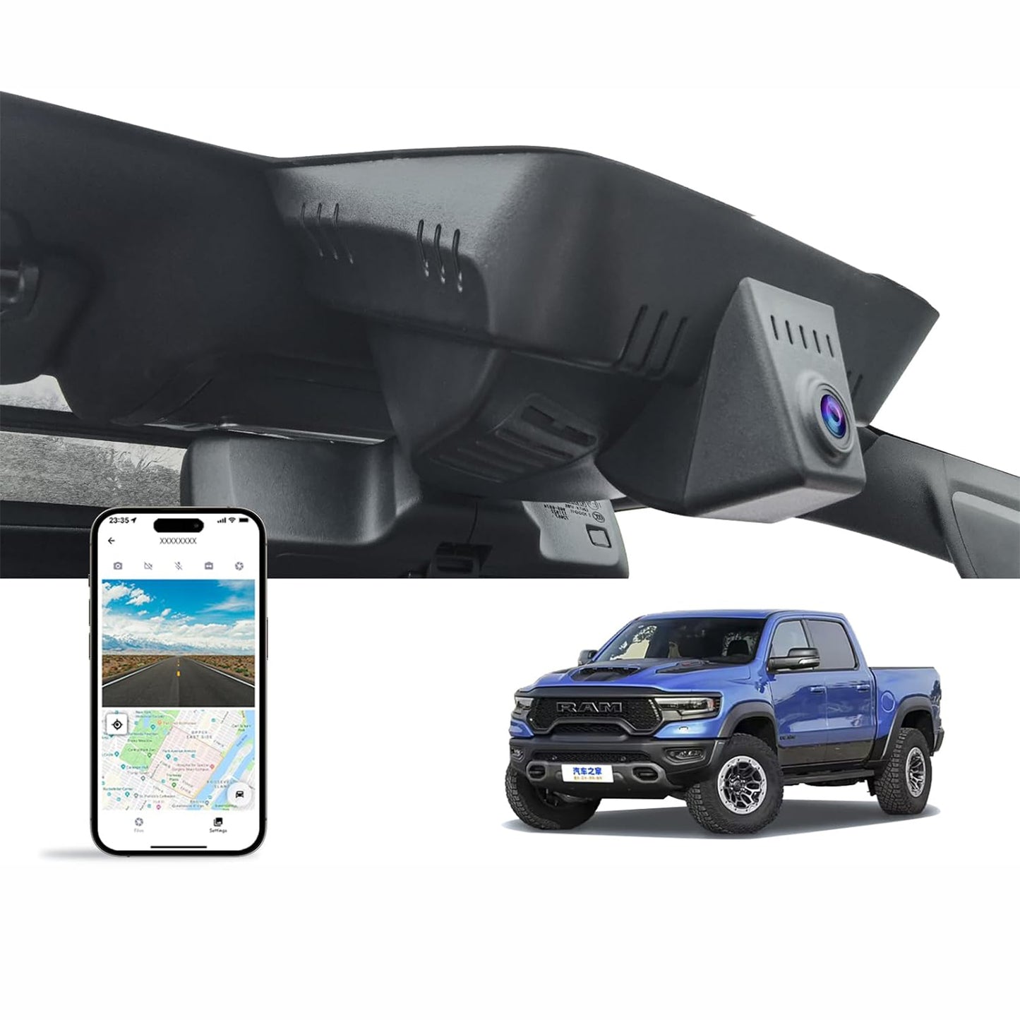 CLAROVUE Integrated Dash Cam for Dodge RAM 1500 (2019-2024)