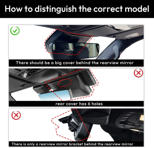 An image showing the compatibility of the CLAROVUE dashcam with the Lexus LX600, demonstrating what the rearview mirror of a suitable vehicle for installation looks like.