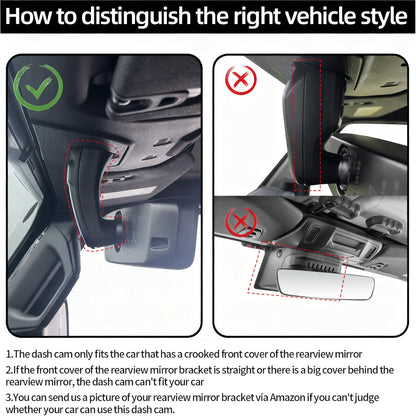 CLAROVUE Integrated 4K Dash Cam for Jeep Wrangler & Gladiator (2018-2024) - Front and Rear Camera CLAROVUE
