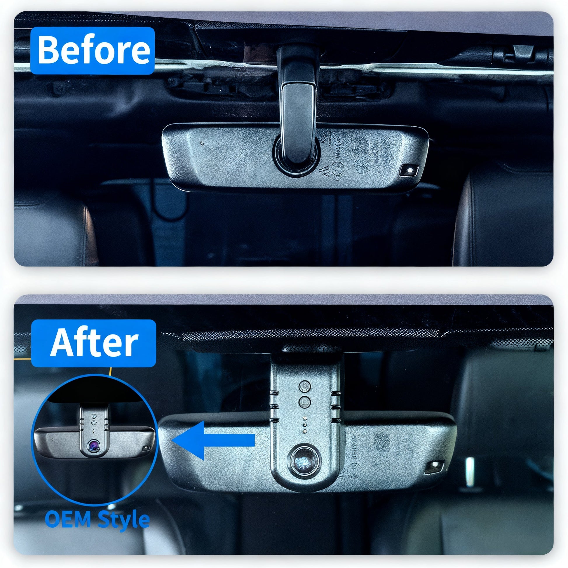 CLAROVUE Integrated 4K Dash Cam for Jeep Wrangler & Gladiator (2018-2024) - Front and Rear Camera CLAROVUE