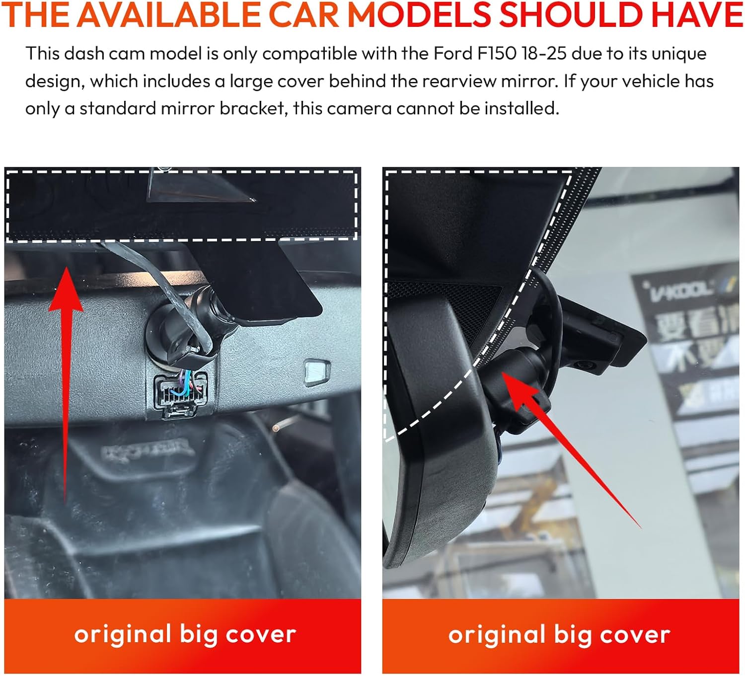 CLAROVUE Integrated Dash Cam for Ford  F150/F250/F350 RAPTOR (Model A 2018-2025) CLAROVUE