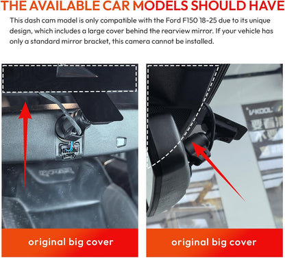 CLAROVUE Integrated Dash Cam for Ford  F150/F250/F350 RAPTOR (Model A 2018-2025) CLAROVUE