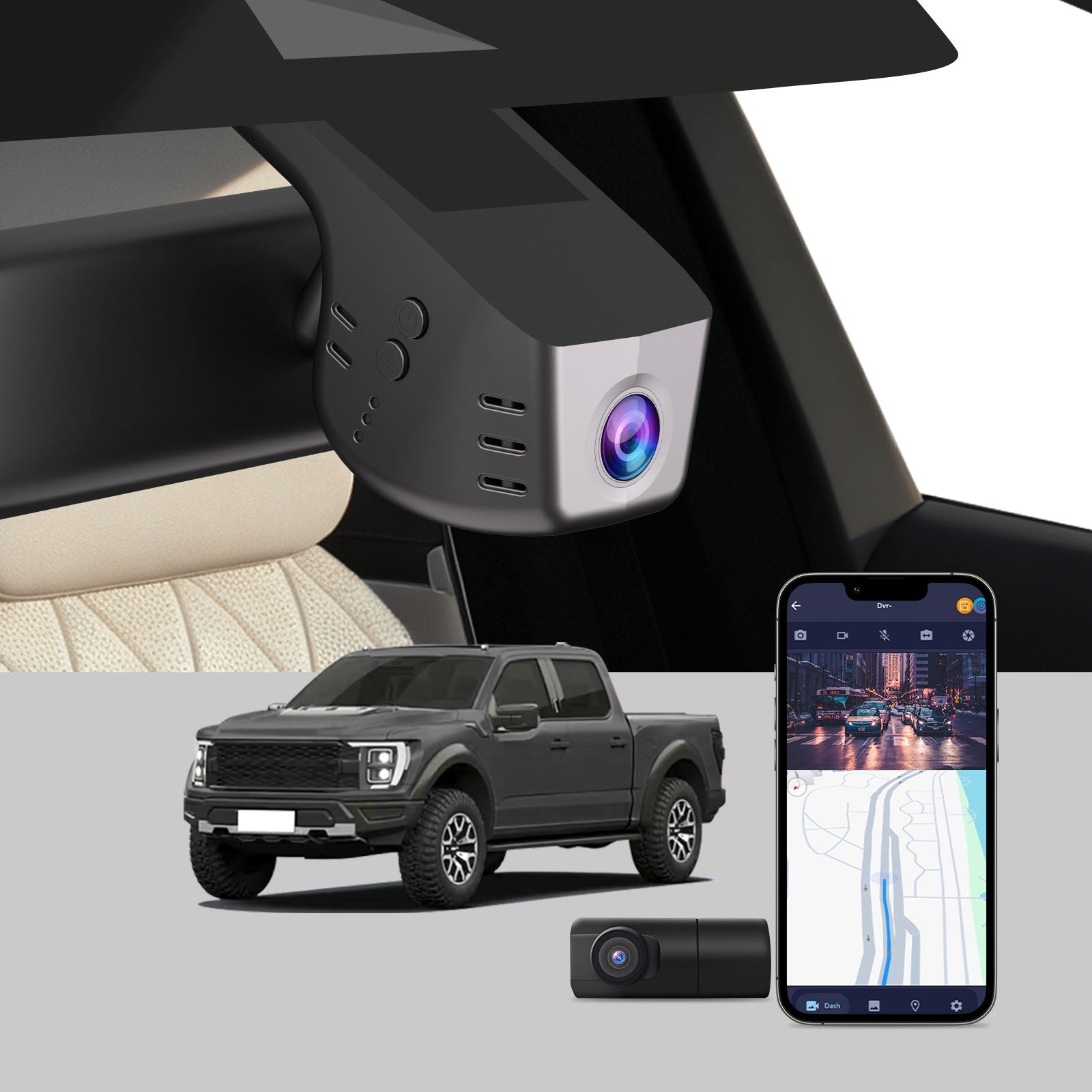 CLAROVUE Integrated Dash Cam for Ford  F150/F250/F350 RAPTOR (Model A 2018-2025) CLAROVUE