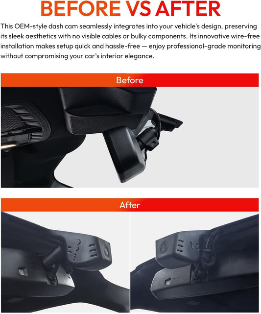 CLAROVUE Integrated 4K Dash Cam for Ford F150/F250/F350 RAPTOR (Model A 2018-2025) Front and Rear CLAROVUE