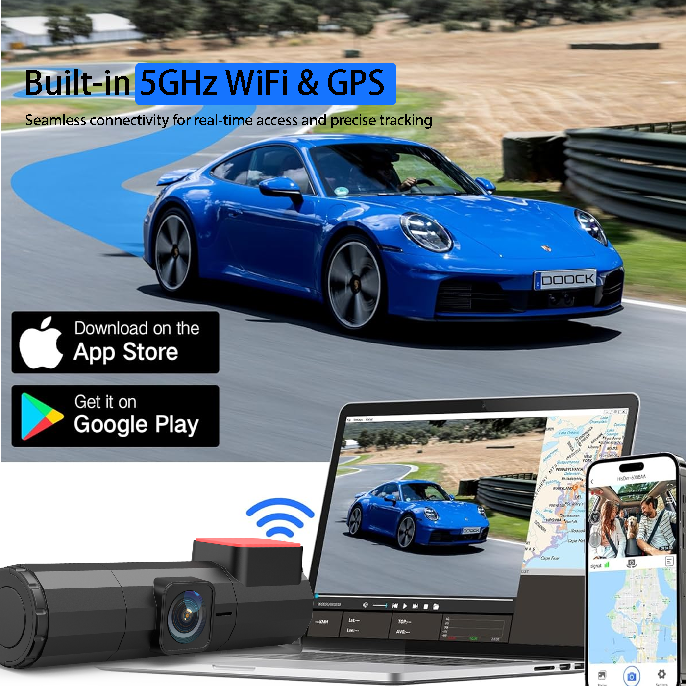 CLAROVUE 4K Three-Channel Dash Cam CLAROVUE