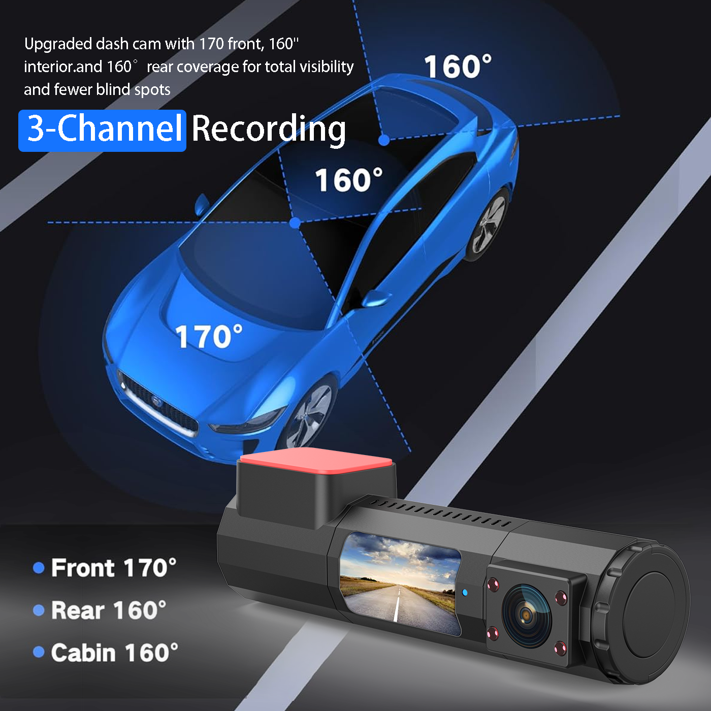 CLAROVUE 4K Three-Channel Dash Cam CLAROVUE