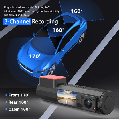 CLAROVUE 4K Three-Channel Dash Cam CLAROVUE